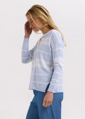 Model wearing Powder Beach Bum Jumper By Zaket & Plover Available at Beetees Nelson